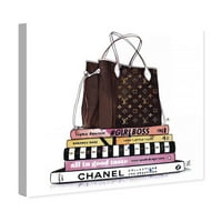Wynwood Studio Fashion and Glam Wall Art vászon nyomatok „Doll emlékei - Shopper 'Handbags - Brown, Pink