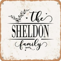 Fém Jel-A Sheldon Család-Vintage Rozsdás Megjelenés