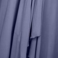Női ruhák Solid Scoop Neck Fit & Flare boka Hossza Hosszú ujjú nyári ruha kék 2XL