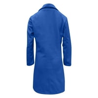 Kabát nő mesterséges gyapjú elegáns keverék kabát vékony hosszú kabát felsőruházat kabát kék 3XL Női olcsó felöltő