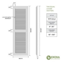 Ekena Millwork 12 W 50 H True Fit PVC Két egyenlő hangos redőny, termikus zöld