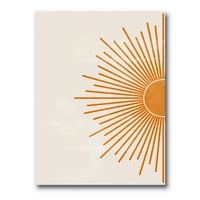 Designart 'Orange Nap nyomtatás a Bézs I' Modern Canvas Wall Art Print