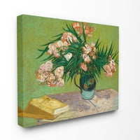 Stupell Home Dekor olvasóasztal rózsaszín zöld klasszikus festmény vászon fali művészet, Vincent Van Gogh