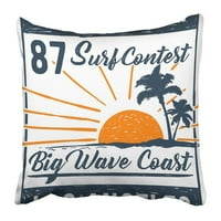 Kaliforniai trópusi naplemente Surf And Beach Vintage Tee grafikus döntetlen színes sport Coast College párnahuzat