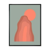 Designart 'Absztrakt Pink Sunset Mountain Landscape' Modern keretes vászon fal art nyomtatás