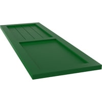 18 W 36 H True Fit PVC parasztház sík panel kombinált rögzített redőnyök, viridian zöld