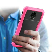 Reiko vezeték nélküli Samsung Galaxy J teljes lefedettség ütésálló tok Rózsaszín