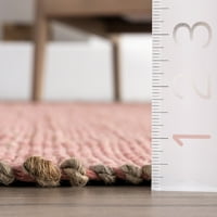 Nuloom kézi szőtt szilárd elfel -akcentes szőnyeg, 2 '3', természetes