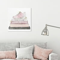 Wynwood Studio divat és Glam Wall Art vászon nyomtatott 'illeszkedés és elegáns' könyvek - rózsaszín, fehér