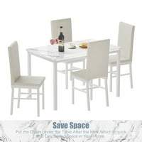 Étkezőasztal-készletek, Fém étkező szett Fau márvány téglalap alakú reggelizőasztal fém lábakkal & fehér kivitelben