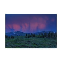 Védjegy képzőművészet 'Sunset Mountains' vászon művészet Galloimages Online