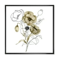 Designart 'Eucalyptus ágak Anemone Bouquet Flower' Hagyományos keretes vászon fal art nyomtatás