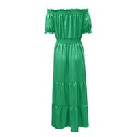 Női alkalmi ruhák Női laza fél szilárd V-nyakú Mini Rövid ujjú nap ruha zöld L
