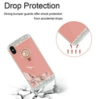 IPhone Xs tükör esetében gyűrűtartó Kickstand lányok nők Bling ragyogó strasszos gyémánt luxus smink tok iPhone X iPhone