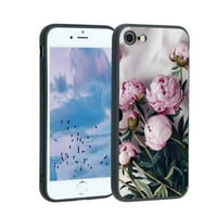 Bazsarózsa-virágmintás telefon tok iPhone 8-hoz