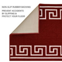 Runner szőnyeg folyosón görög kulcs nyomtatási Design piros fehér színű vagy széles a hossza választás Csúszásmentes
