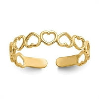 Primal Arany Karátos Sárga Arany Nyitott Szívű Lábujj Gyűrű